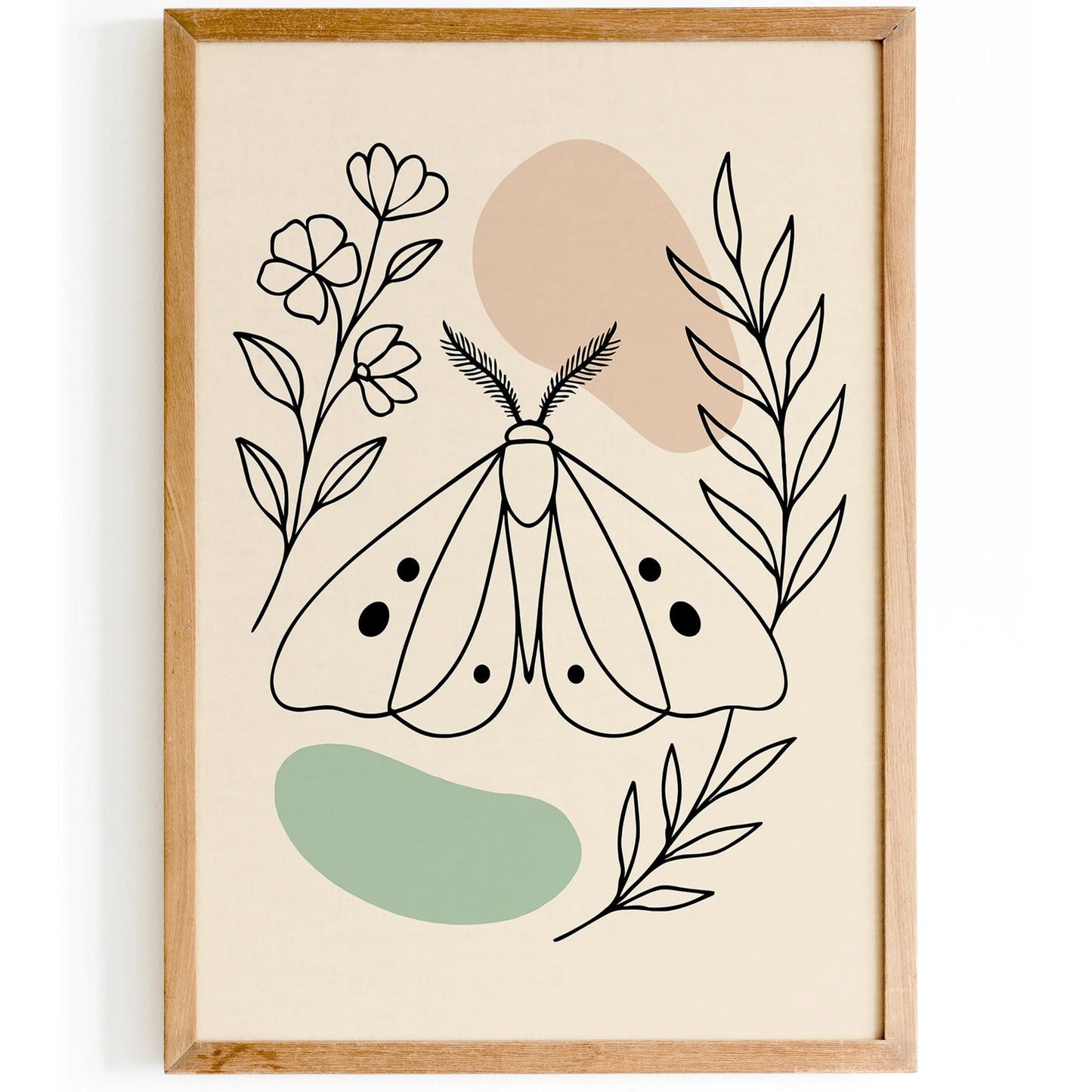 Line Art Moth Poster - Minimalist Design