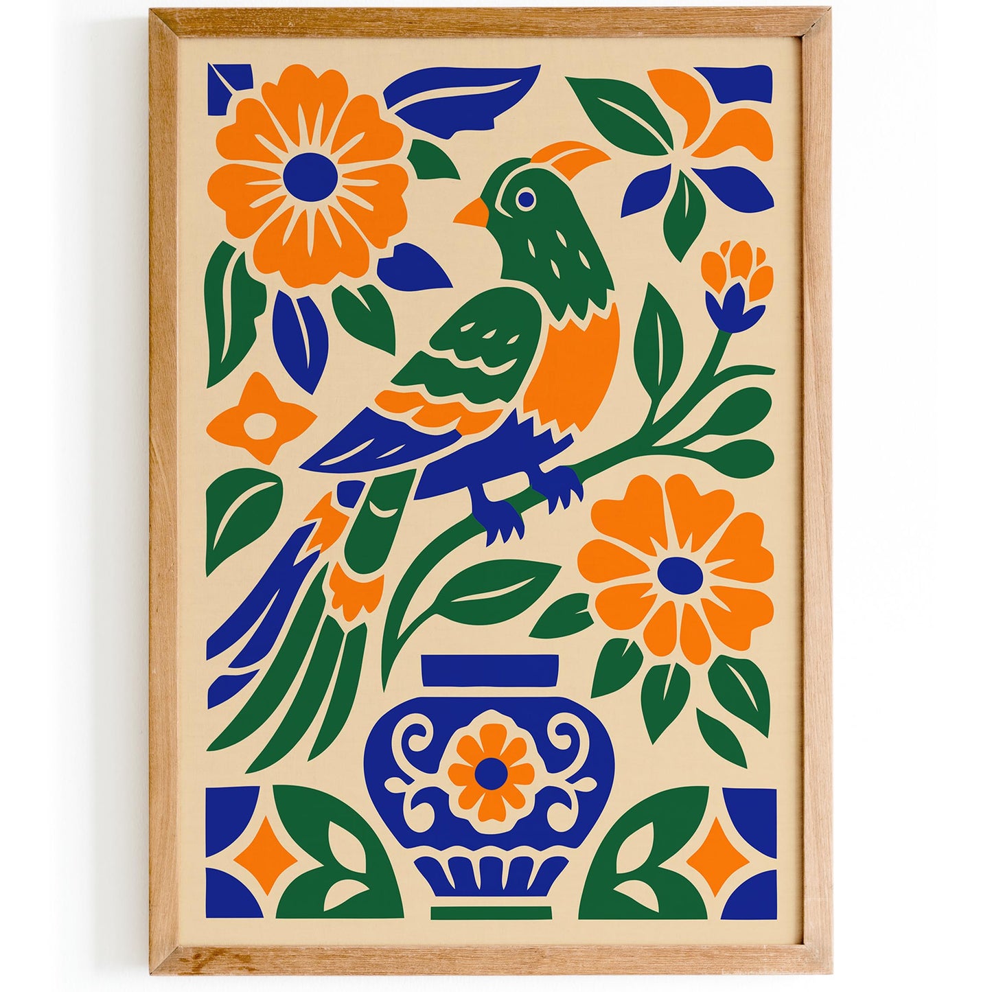 Bohemian Mexican Parrot Jungle Poster