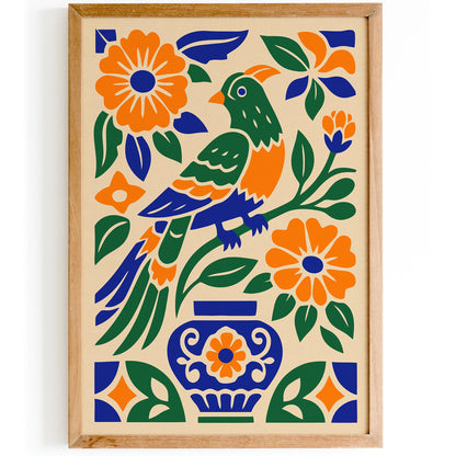 Bohemian Mexican Parrot Jungle Poster