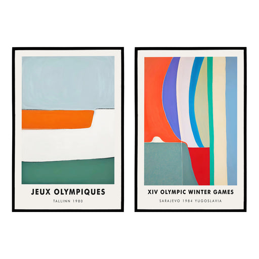 Set of 2 Retro Olympic Games Posters