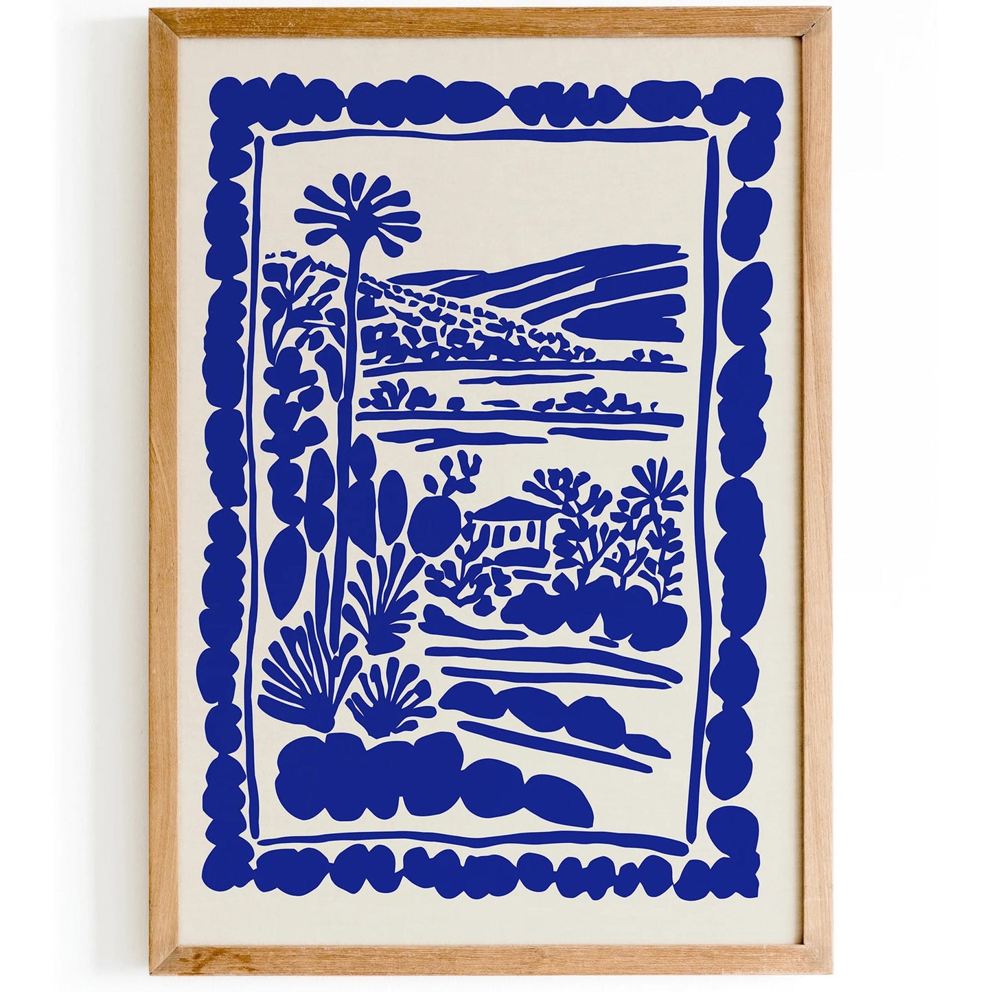 Blue Ink Wall Art – Travel Scenic Poster