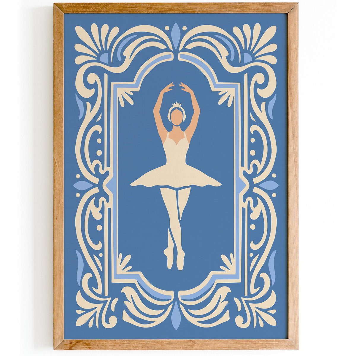 Swan Lake Ballet Poster – Blue Ballerina Art