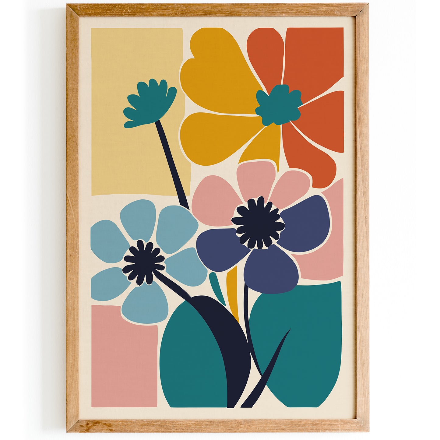 Colorful Cut Outs Flowers Poster
