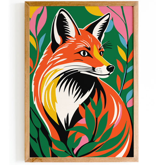 Colorful Fox Art for Kids Room Decoration