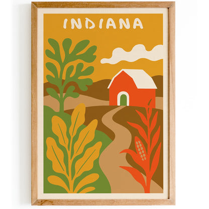 Indiana Country State Travel Poster