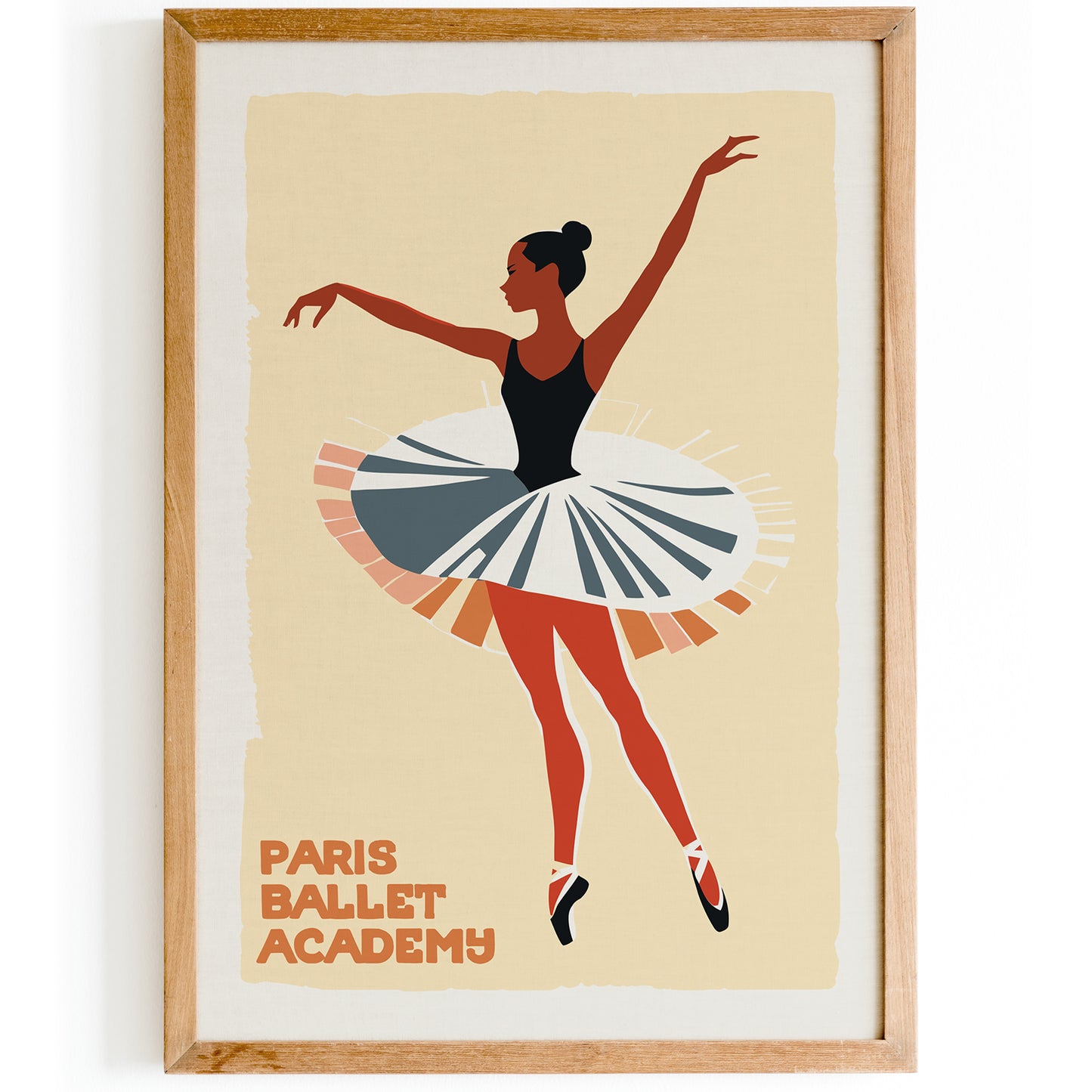 Paris Ballet Academy Retro Art Print