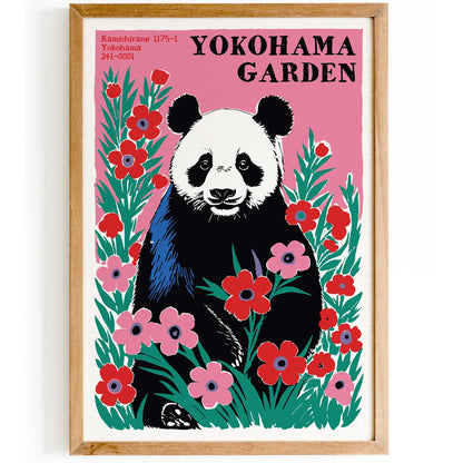 Pink and Red Floral Panda Print