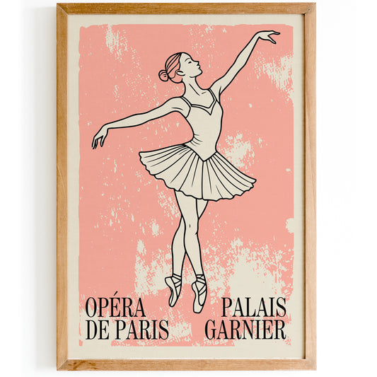 Opera De Paris Retro Ballet Art Print