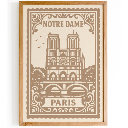 Notre Dame Paris Travel Poster
