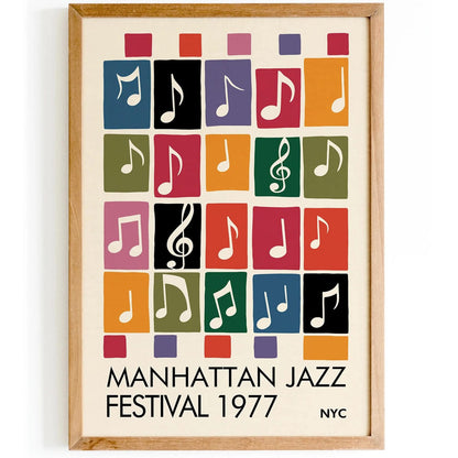 Manhattan Jazz Festival NYC Colorful Poster
