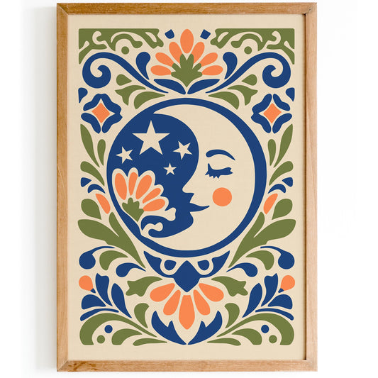 Cute Moon Poster - Kids Room Wall Art