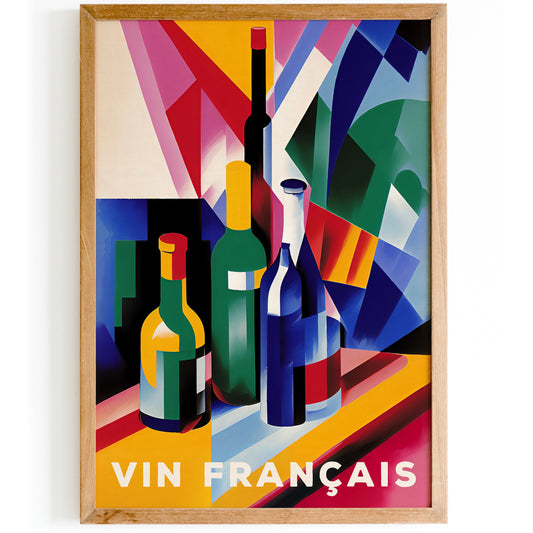 Vin Francais French Wine Retro Poster