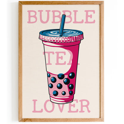 Pink Bubble Tea Wall Art