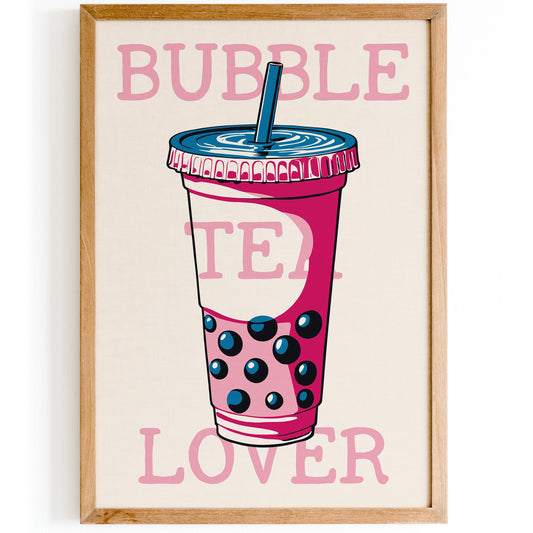 Pink Bubble Tea Wall Art