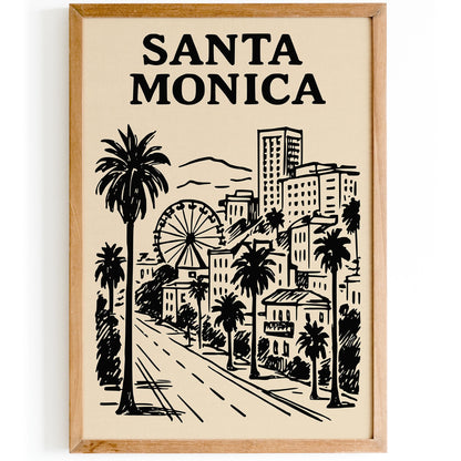 Santa Monica Cityscape Poster