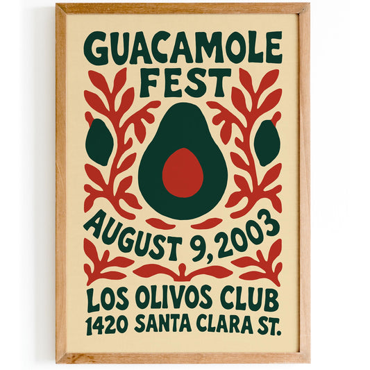 Guacamole Fest Retro Poster