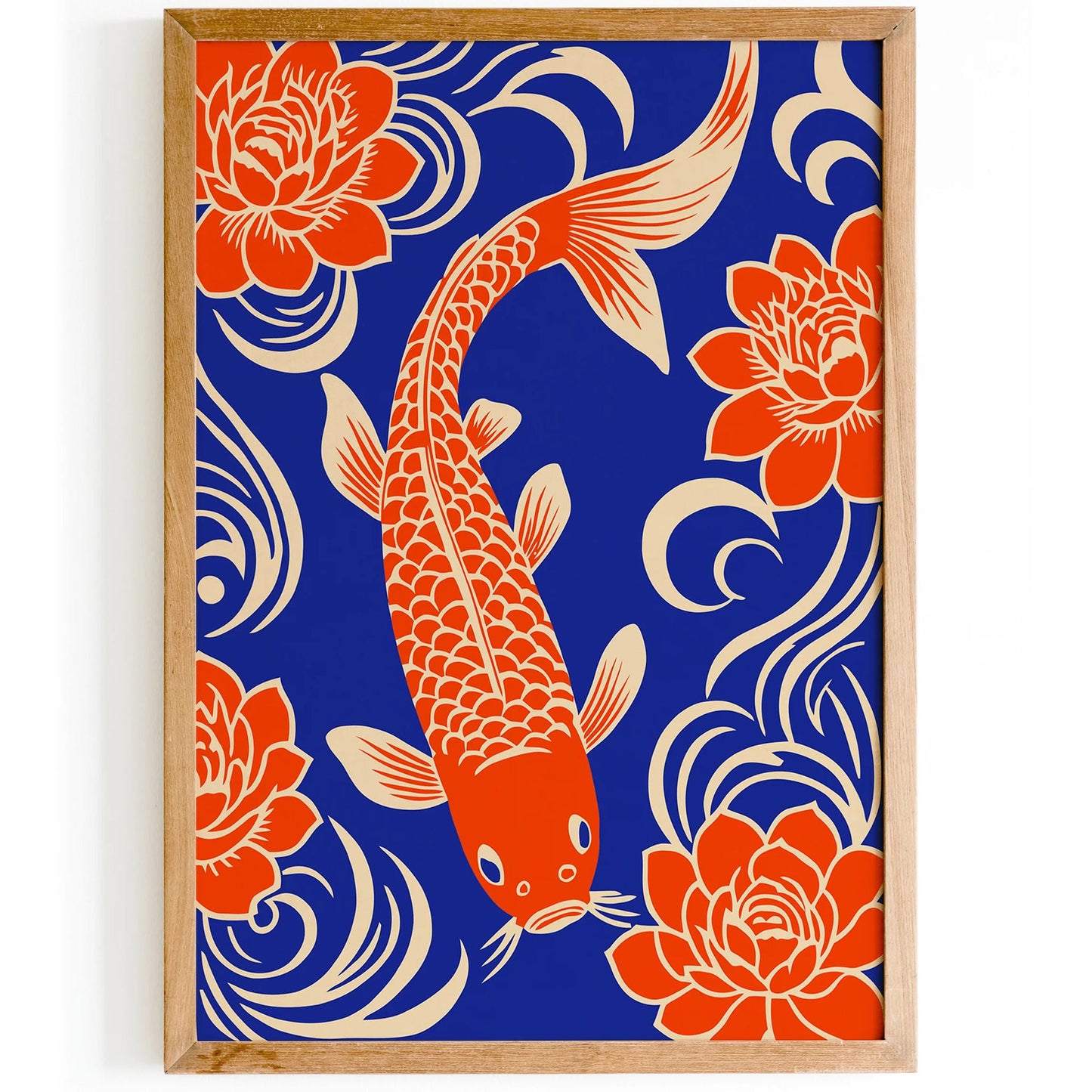 Blue Orange Fish Wall Art – Pond Nature Print