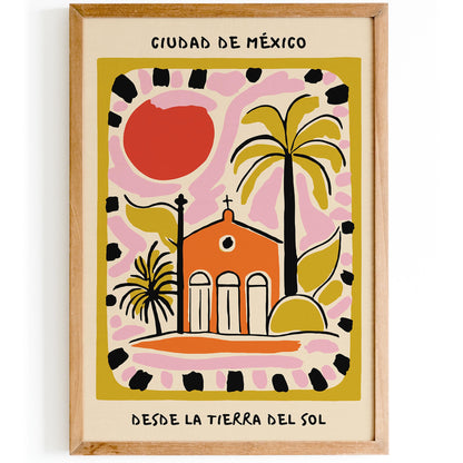 Ciudad de México Colorful Travel Poster