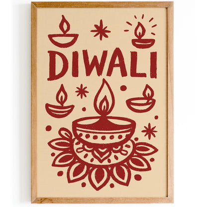 Diwali Poster - Hindu Festival of Lights Wall Art