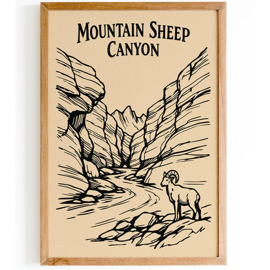Mountain Sheep Canyon Arizona Travel Poster