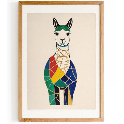 Geometric Llama Poster Print