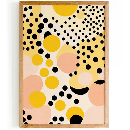 Mid-Century Abstract Dots Wall Art Print