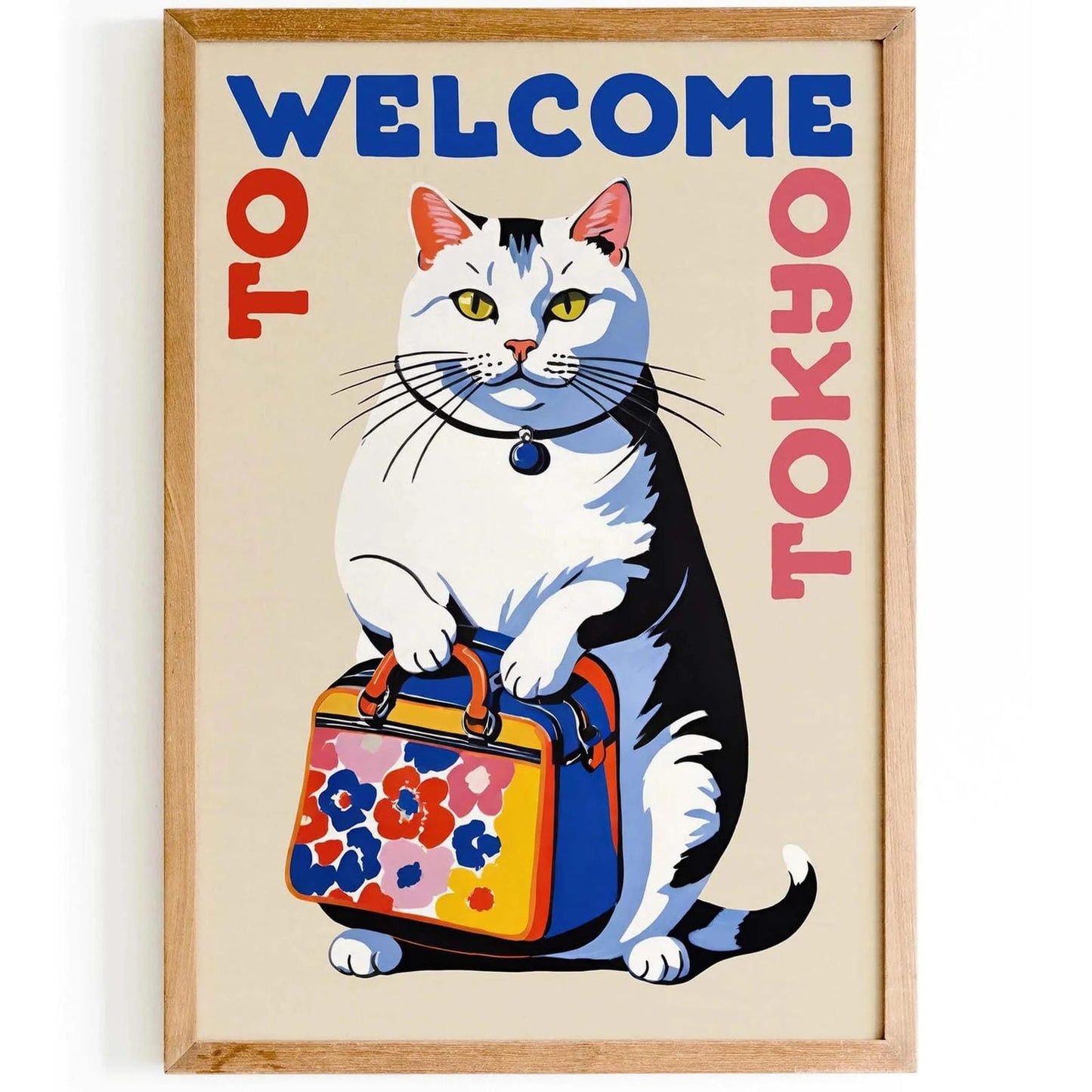 Tokyo Cat Welcome Poster Print