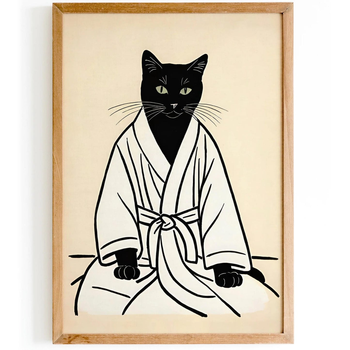 Cat in Bathrobe Bathroom Poster