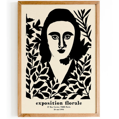 Floral Woman Portrait Wall Print