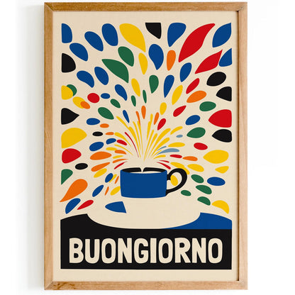 Buongiorno Whimsical Coffee Poster