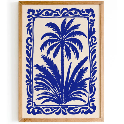 Blue Palm Tree Eclectic Wall Art