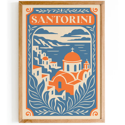 Santorini Travel Poster