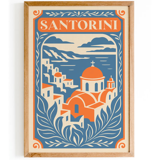 Santorini Travel Poster