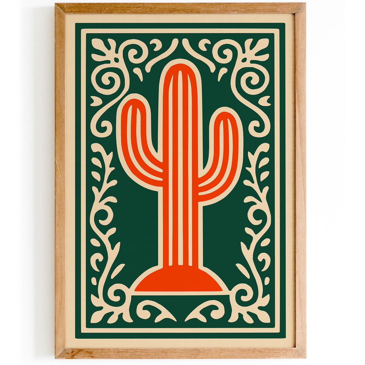 Saguaro Cactus Desert Botanical Art Poster