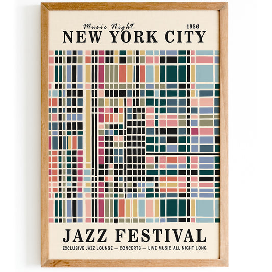 Music Night in New York City Geometric Poster
