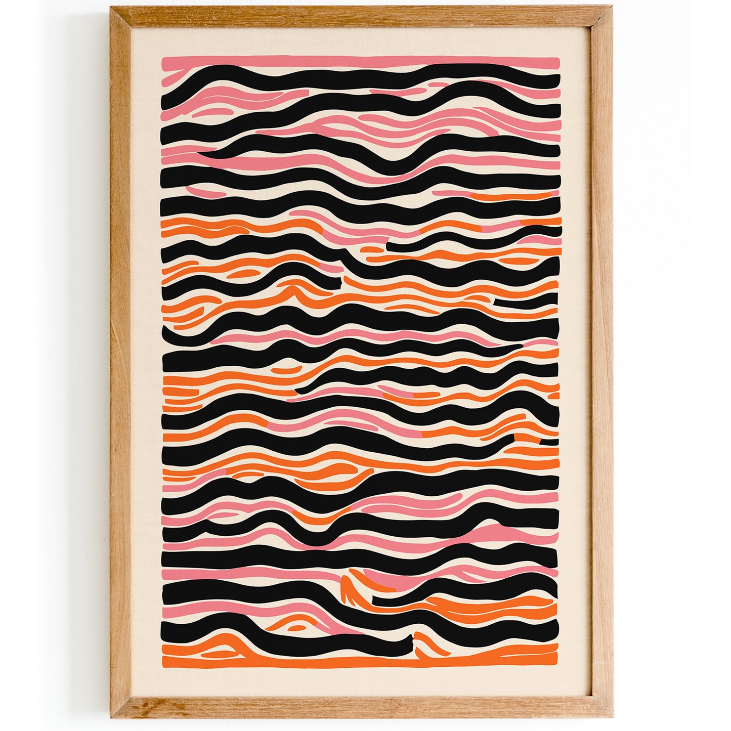 Mid Century Modern Abstract Wavy Art Print