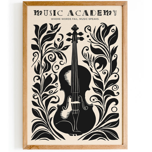 Classical Music BW Art Print