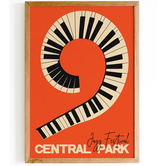 Central Park Jazz Festival Orange Poster