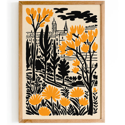 France Cityscape Yellow Poster