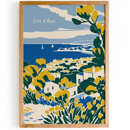Cote d Azur Travel Artistic Poster