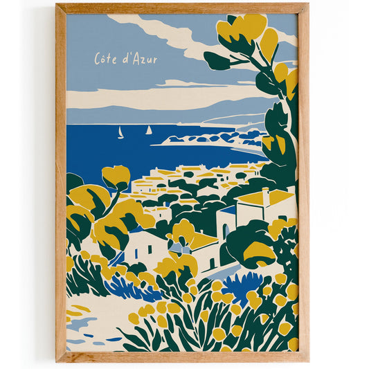 Cote d Azur Travel Artistic Poster
