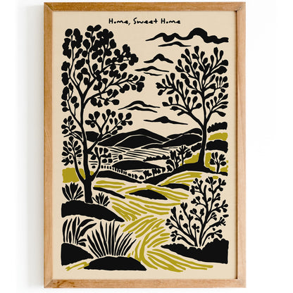 Home Sweet Home Poster - Scenic Landscape Art
