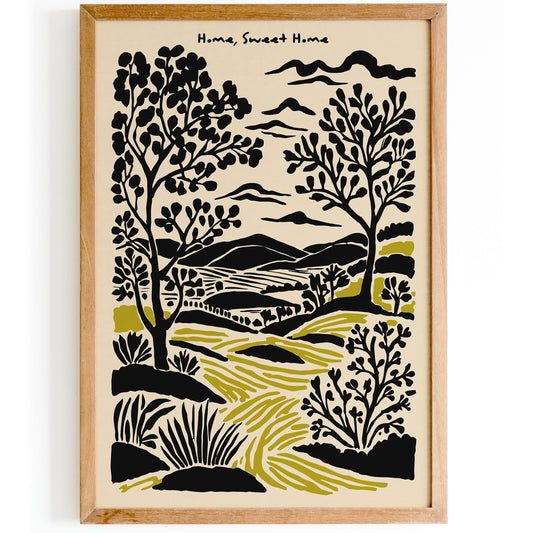 Home Sweet Home Poster - Scenic Landscape Art