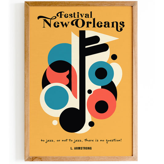 Yellow New Orleans Music Poster