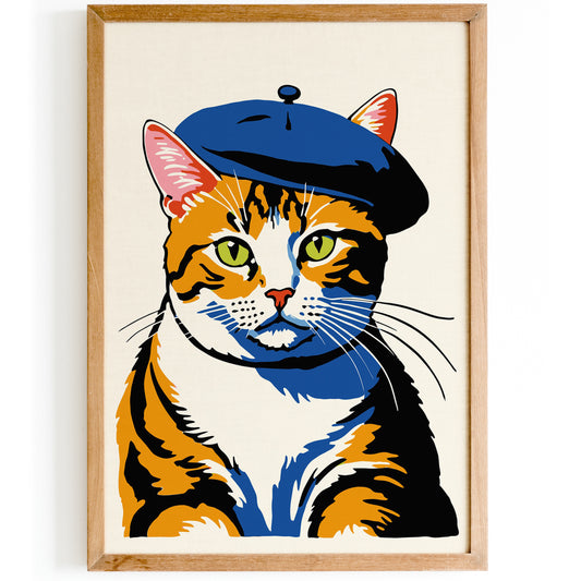 French Cat Portrait Print