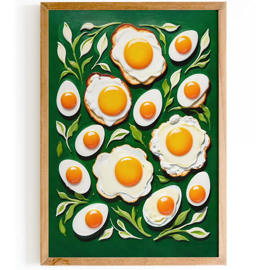 Eggs Painting Print in Green