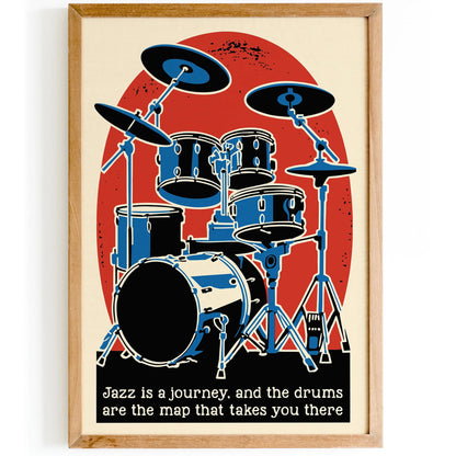 Retro Drum Set Wall Art Poster