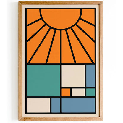 Modern Aesthetic Sun Bauhaus Poster