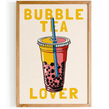 Pink Bubble Tea Wall Art