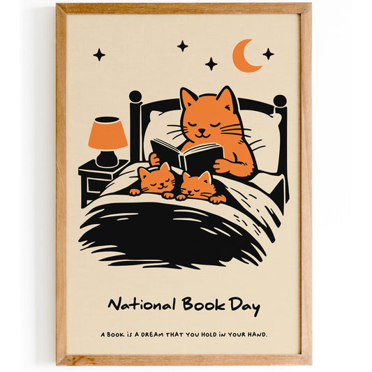 National Book Day Poster -  Book Lover Wall Art